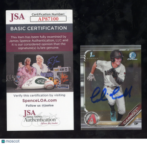 2019 Bowman Chrome Corbin Carroll #BDC-213 1st Bowman Hand Signed Auto JSA COA