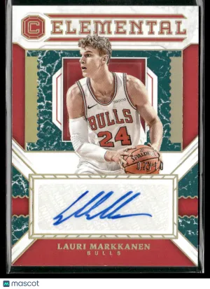 2018-19 Panini Cornerstones Lauri Markkanen #ES-LMK Elemental Auto Marble 02/10